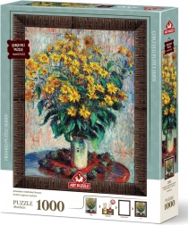 Puzzle mit Blumenrahmen und Kleber 3-in-1 Topinambur 1000 Teile