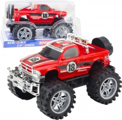 Geländewagen mit Hinterradantrieb, große Räder, rot, 27 cm