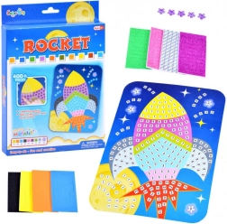 Kreatives Schaumstoff-Mosaik Rakete – Sticker-Ausstechformen für Kinder