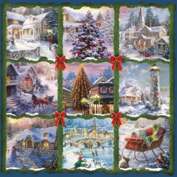 Quadratisches Puzzle Weihnachts-Neunfeld 1000 Teile