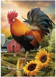 Diamantmalerei - Hahn auf dem Bauernhof