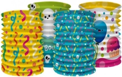 Bunter Papierlampion Zylinder 15 cm