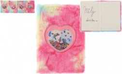 plüschiges Regenbogen-Notizbuch mit Einhorn, Motivmix