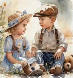 Diamantmalerei Freundschaft 30 × 40 cm