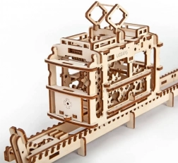 Ugears Seilbahnkabine mit Strecke – 3D mechanisches Holzpuzzle