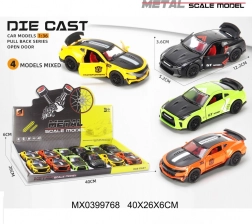 Metall-Sportauto 1:36 mit öffnenden Türen und Rückzugantrieb