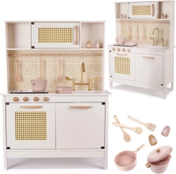 Holz-Kinderküche Retro Boho mit Zubehör 100 cm