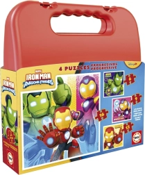 Puzzle im Köfferchen IRON MAN 4 in 1 (6, 9, 12, 16 Teile)
