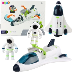 Raumschiff mit Astronauten und Fahrzeug mit Lichtern und Sounds