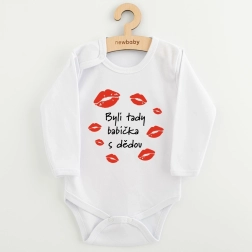 Baby-Body mit Aufdruck New Baby – Oma und Opa waren hier, langarm