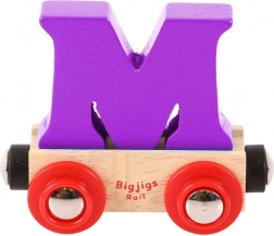 Holzwagen mit Buchstabe M BIGJIGS RAIL