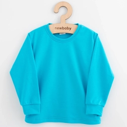 Kinder Baumwoll-Langarmshirt New Baby Kindergarten türkis 116
