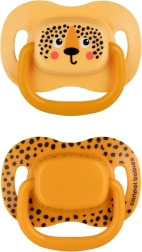 Canpol babies Set symmetrischer Silikon-Schnuller Mountains 0–6 Monate, 2 Stk. – Orange