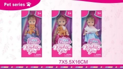 Puppe mit Kuscheltier 11,5 cm