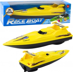 Gelbes batteriebetriebenes Motorboot