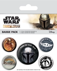 Email-Pin MANDALORIAN – Set 38 mm + 4× 25 mm