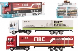 Lkw mit Anhänger – Metallkabine, Freilauf, 19 cm