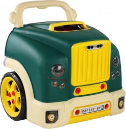 Grüner zerlegbarer Lkw – Kinderwerkstatt mit Werkzeug