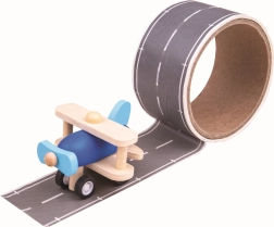 Bigjigs Toys Klebeband – Start- und Landebahn mit Holzflugzeug