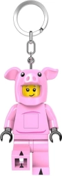 LEGO Minifigur Anhänger Schwein mit Taschenlampe