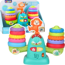 Interaktive Lernwaage für Kleinkinder mit Geräuschen, Melodien und bunten Ringen – Löwenbaby