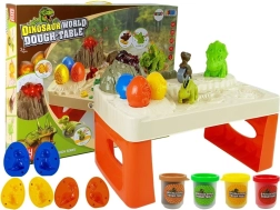 Dinosaurier-Spieltisch mit Modelliermasse und leuchtender Lava