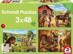 SCHMIDT Puzzle Meine Lieblingspferdchen 3×48 Teile