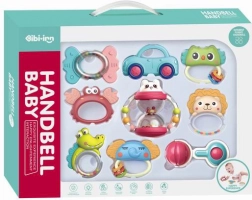 Set aus Rasseln und Beißringen für Babys, 9 Stück
