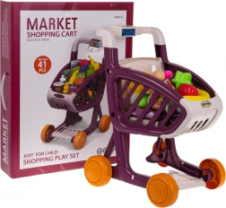 Interaktiver Einkaufswagen mit Lichtern und Musik, 41 Teile – Rot