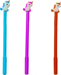 Kugelschreiber mit Einhorn, schwarze Tinte, 0,5 mm – Mix Lila/Orange/Blau
