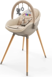 Kinderkraft Hochstuhl und Babywippe FINI UP 2in1 beige