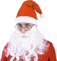 Langer schneeweißer Santa-Bart mit Gummiband