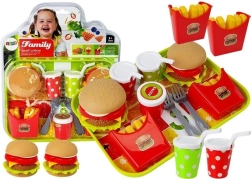 Pommes-Set für Hamburger mit Tablett