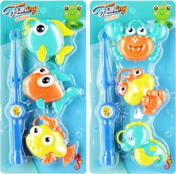 Kinderspiel Fische fürs Wasser mit Angel (Set 1 Angel + 3 Fische)