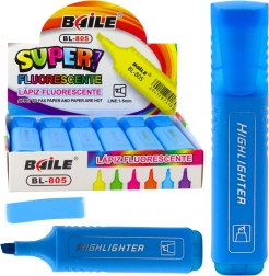 Neongelber Textmarker intensiv blau