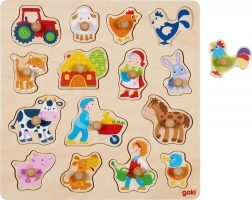 Goki Holz-Steckpuzzle – Leben auf dem Bauernhof