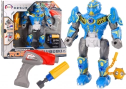 blauer Schraubroboter mit Bohrer, Lichtern und Geräuschen