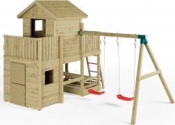 Holzspielplatz FUNGOO Multifort KDI mit Rutsche und Kletterwand