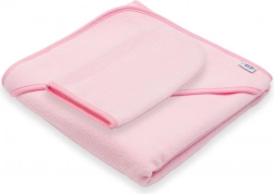 Kinder-Frottee-Badetuch mit Kapuze New Baby Basic 80 × 80 cm rosa