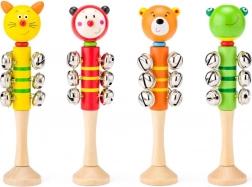 Holz-Rassel mit Glöckchen – Tiere
