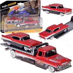 Maisto Metall-Set 1:64 – Abschleppwagen CHEVROLET Flatbed 1957 und CHEVROLET Bel Air