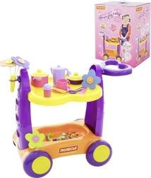 Servierwagen mit Rollen und Küchenzubehör