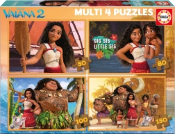 EDUCA Puzzle Vaiana 2, 4-in-1 (50, 80, 100, 150 Teile)