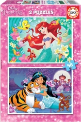 EDUCA Puzzle Disney Prinzessinnen: Arielle und Jasmin 2×48 Teile