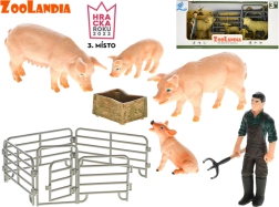 Zoolandia Set mit Bauernhof-Figuren mit Jungtieren und Zubehör