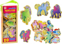 Bunte Holzmagnete Einhörner