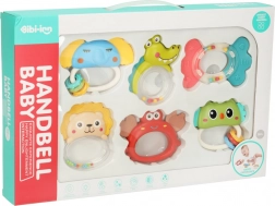 Sensorische Rasseln und Beißringe für Babys, Set 6 Stk. BIBI-INN