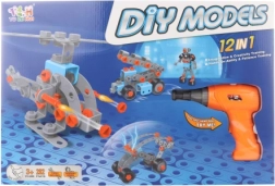 Schraub-Baukasten mit Bohrmaschine – 282 Teile