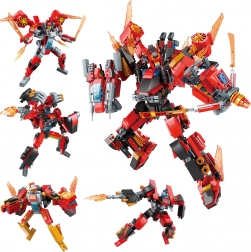 Qman Roaring Flame God General 4-in-1 Baustein-Set Roboter 1201 Teile