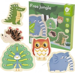 Classic World Holz-Fädeltiere – Set mit 10 Teilen